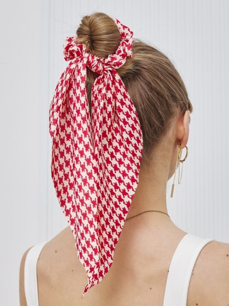 Royalfashion Gumka do włosów ze wstążką w kratkę Kratella