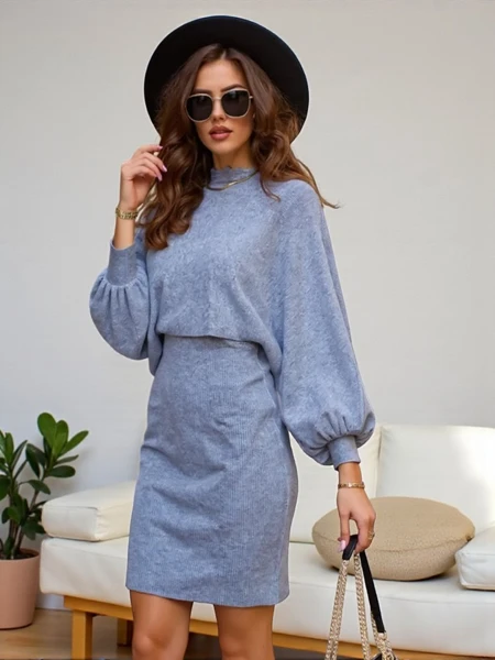 Royalfashion Komplet damski ze swetrem i sukienką