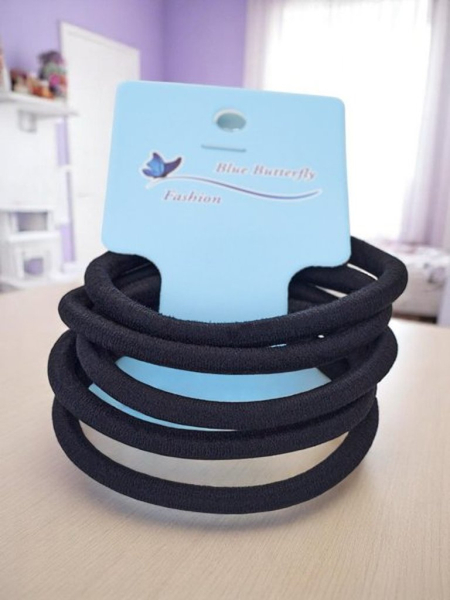 Royalfashion Zestaw 5 czarnych gumek do włosów Neroo