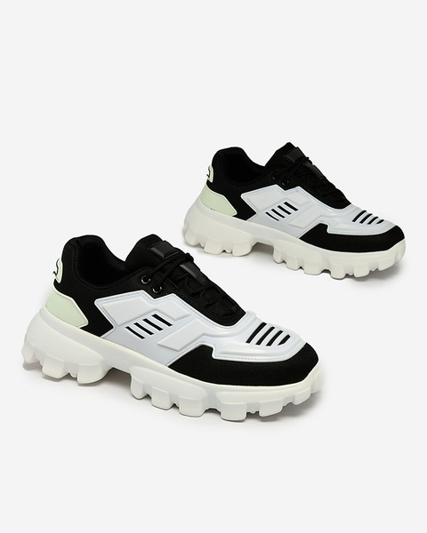 Royalfashion Біло-чорні тканинні спортивні кросівки для чоловіків Lamkim