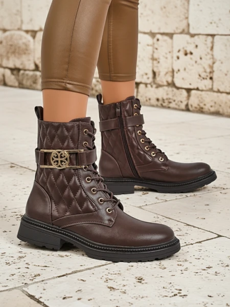 Pikowane botki damskie z ekologicznej skóry Sable Rose