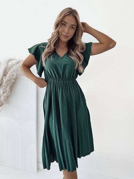 Royalfashion Damska plisowana sukienka midi