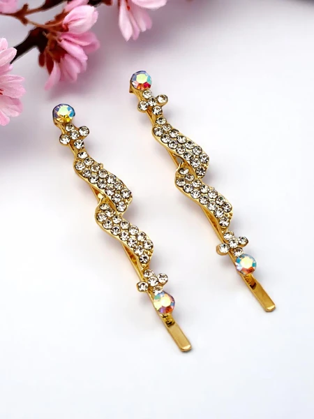 Royalfashion Wsuwki do włosów z cyrkoniami Crystal Glow