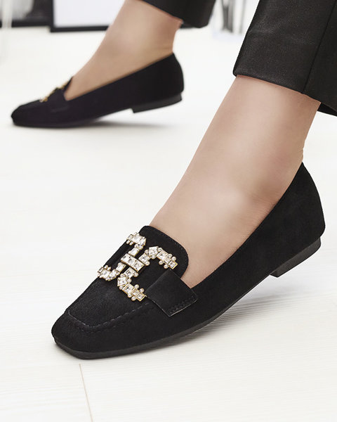 Royalfashion Czarne mokasyny damskie Jaorica