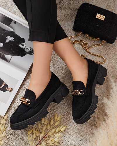 Royalfashion Eko- zamszowe mokasyny z ozdobą Zaffix