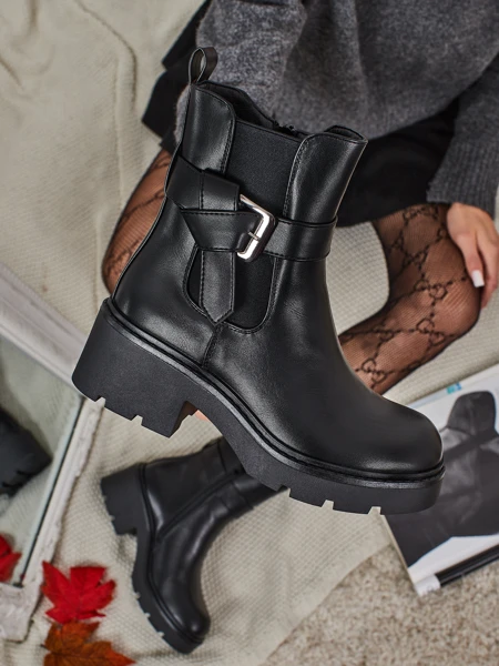 Eko skórzane botki damskie Velri