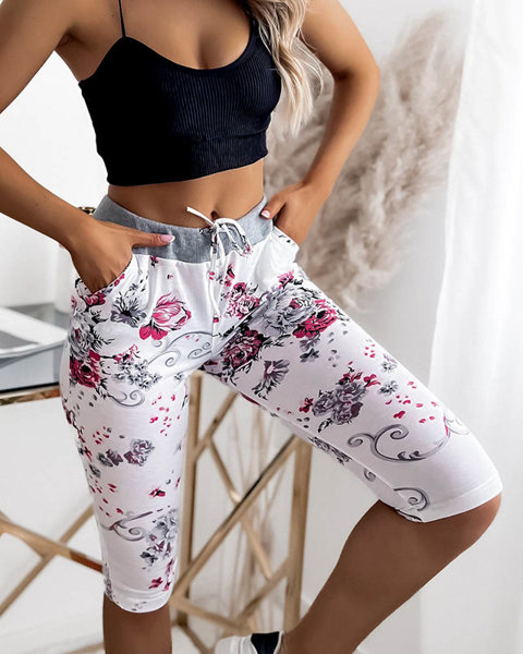 Жіночі шорти 3/4 рожево-білі PLUS SIZE - Одяг