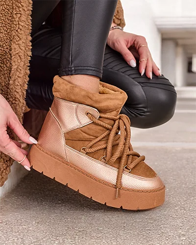 Royalfashion Śniegowce damskie sznurowane Iniuc