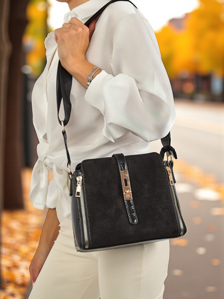 Royalfashion Lakierowana mała damska torebka z eko skóry ShineTrace Tote