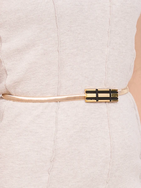 Aurelia Belt – Золотий жіночий металевий пасок з геометричною пряжкою Latina