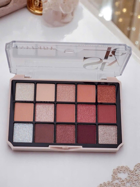 ANYLADY Палетка з 15 тіней для повік з блискітками та матовими відтінками Ruby Glamour