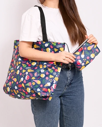Royalfashion Patterned foldable shopping bag in wallet size