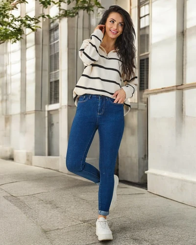 Royalfashion Bawełniane jeansy damskie rurki