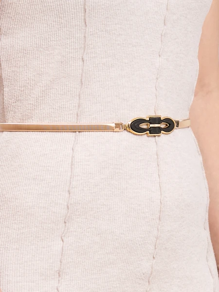 Damski złoty pasek metalowy Callista – elegancja w stylu włoskim