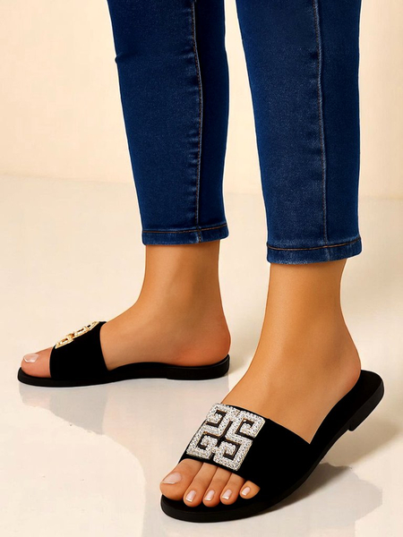 Royalfashion Damskie klapki na płaskiej podeszwie Zamila