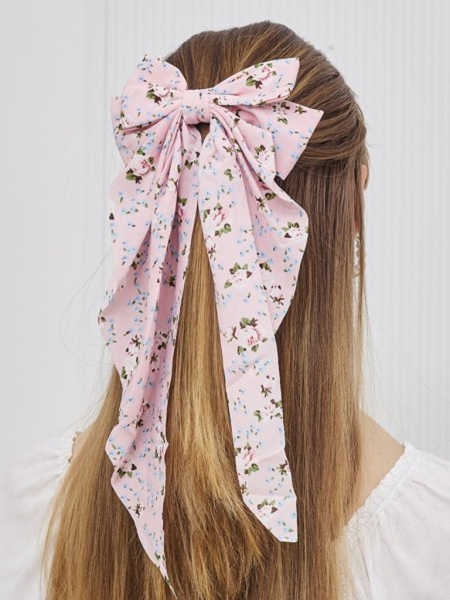 Royalfashion Spinka do włosów- kokardka w kwiatuszki Florinae