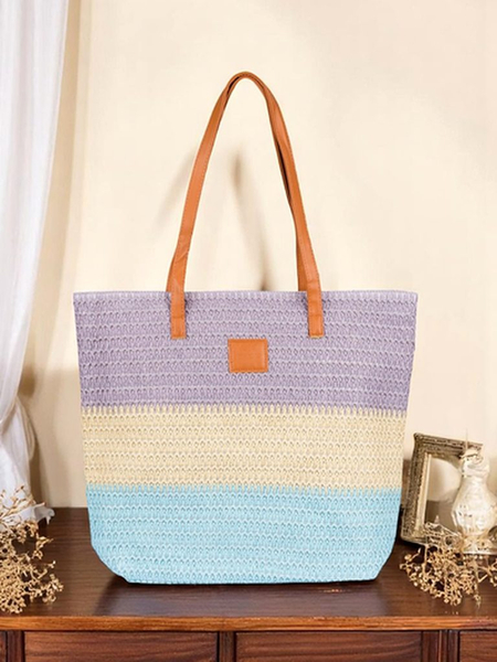 Роялфешн Велика жіноча солом'яна сумка з яскравими широкими смугами