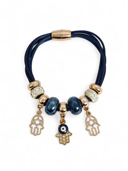 Bransoletka damska z koralikami i brokatem