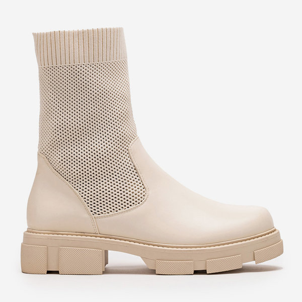OUTLET Жіночі бежеві ажурні ботильйони Roibu - Взуття