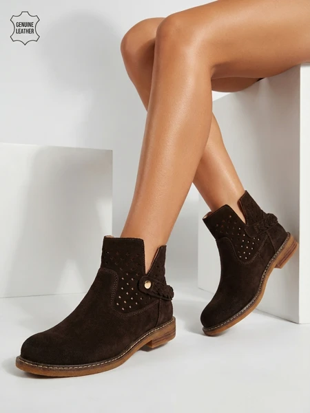 Ажурні ботильйони жіночі зі шкіри натуральної Unimi