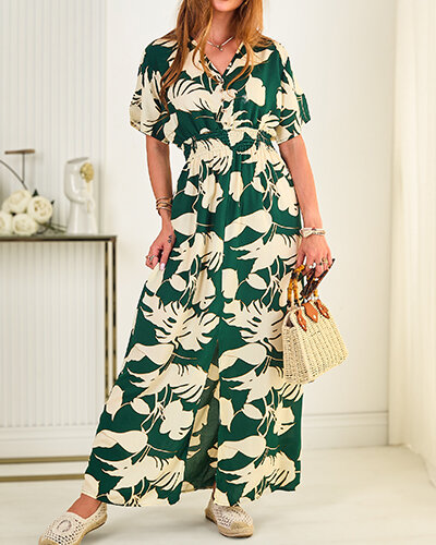Royalfashion Damska sukienka midi z printem