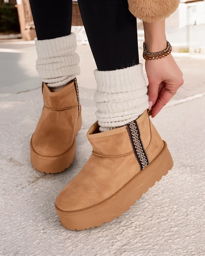 Royalfashion Krótkie buty a'la śniegowce damskie Haluzi