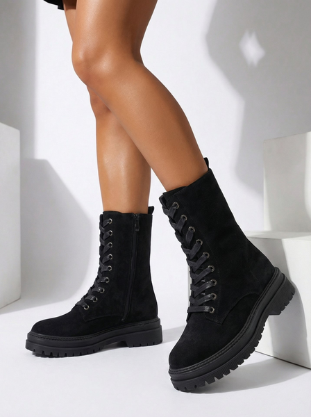 Damskie botki eko zamszowe typu workery Molistea