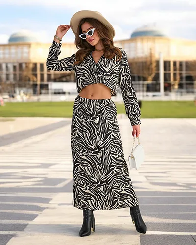 Royalfashion Wzorzysty damski komplet