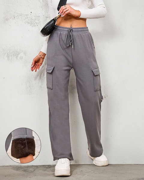 Royalfashion Ocieplane damskie spodnie typu bojówki