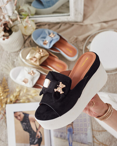 Royalfashion Damskie klapki na koturnie Dalimes