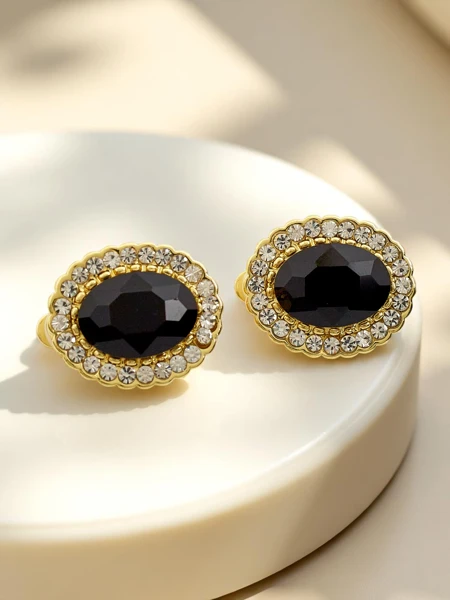 Royalfashion Klipsy kolczyki damskie z kryształem i cyrkoniami