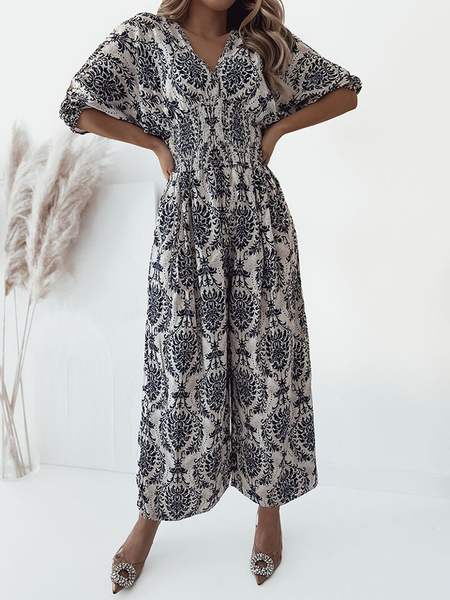 Royalfashion Wzorzysty kombinezon damski