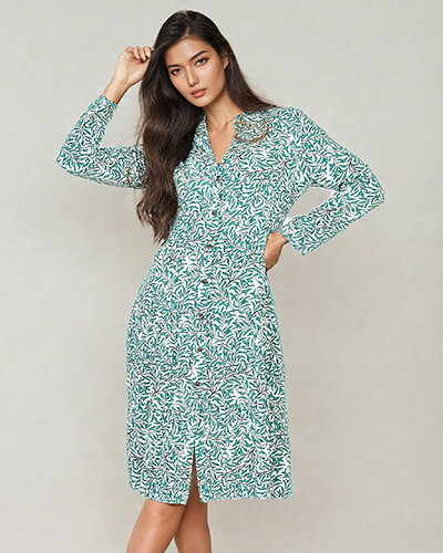Royalfashion Damska sukienka midi z printem