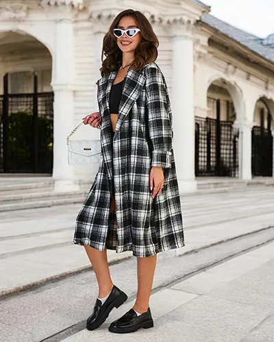 Жіноче картате пальто Royalfashion