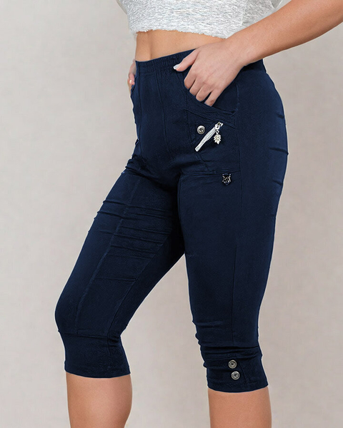 Royalfashion Spodnie damskie materiałowe 7/8 PLUS SIZE