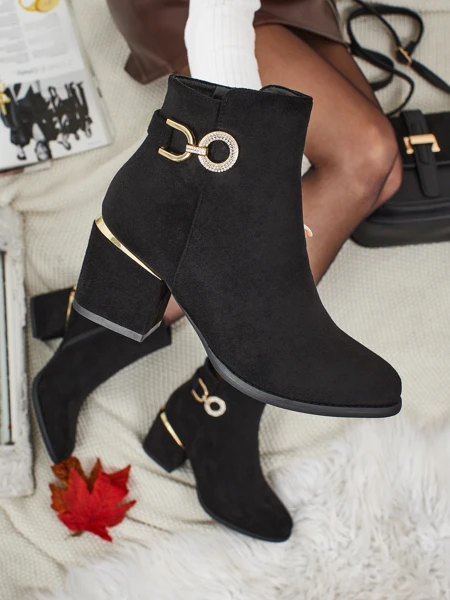 Botki damskie eko zamszowe na słupku Talrima