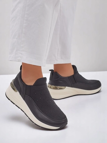 Royalfashion Wsuwane damskie buty sportowe z cyrkoniami Elera