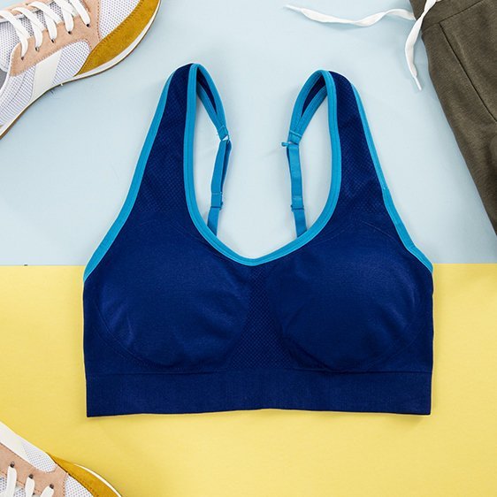 Royalfashion Kobaltowy damski sportowy biustonosz