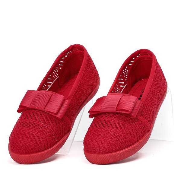 Royalfashion Czerwone dziewczęce tenisówki typu slip on Tabbi