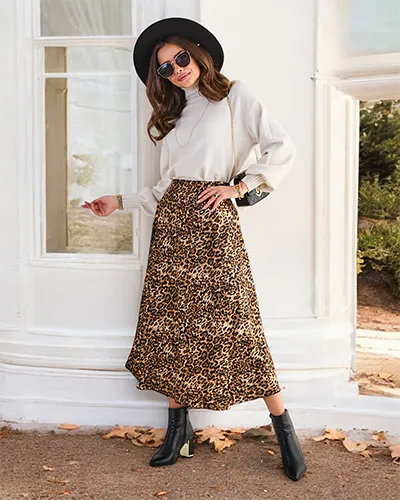 Royalfashion Damska spódnica midi z printem