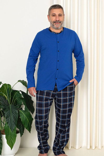 Royalfashion Piżama męska w kolorze kobaltowym PLUS SIZE