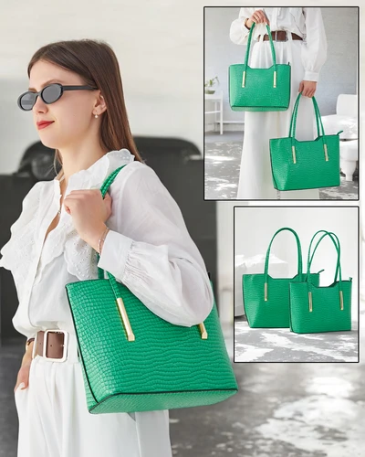 Royalfashion Podwójna lakierowana torebka damska z tłoczeniem