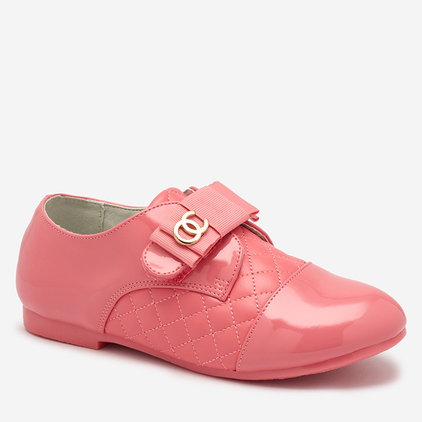 Дівчачі стьобані напівчеревики з екошкіри рожевого кольору Werme- Footwear