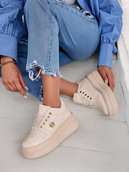 Royalfashion Ocieplane sneakersy damskie z futerkiem Rozit