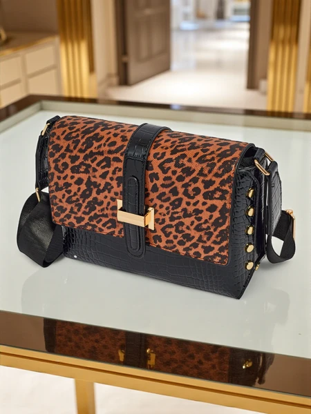 Lakierowana mała damska torebka z eko skóry Panthere Mist