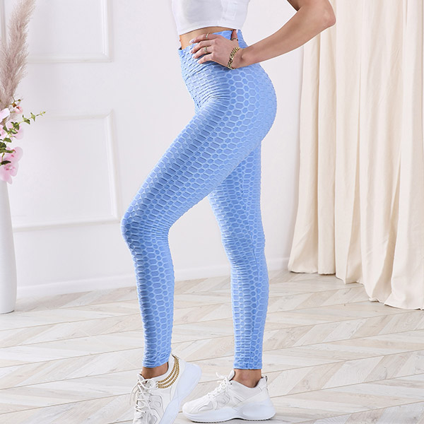Royalfashion Wzorzyste niebieskie legginsy damskie