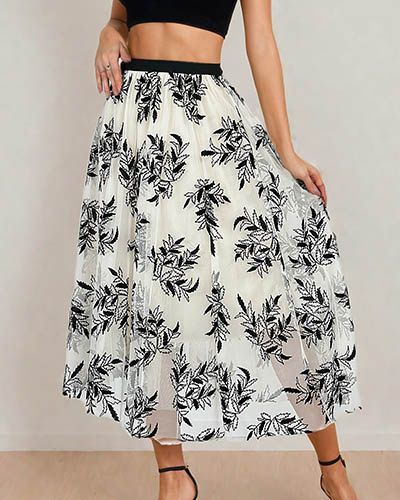 Royalfashion Damska dwuwarstwowa spódnica midi
