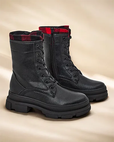 Royalfashion Eko skórzane damskie botki workery Fezze