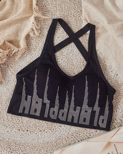 Royalfashion Damski biustonosz sportowy z cyrkoniami