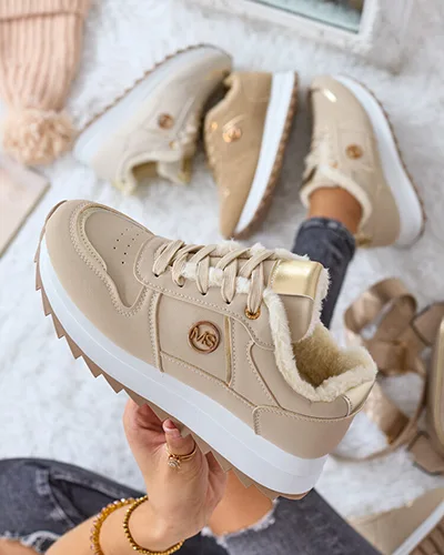 Royalfashion Ocieplane sneakersy damskie z futerkiem Boris